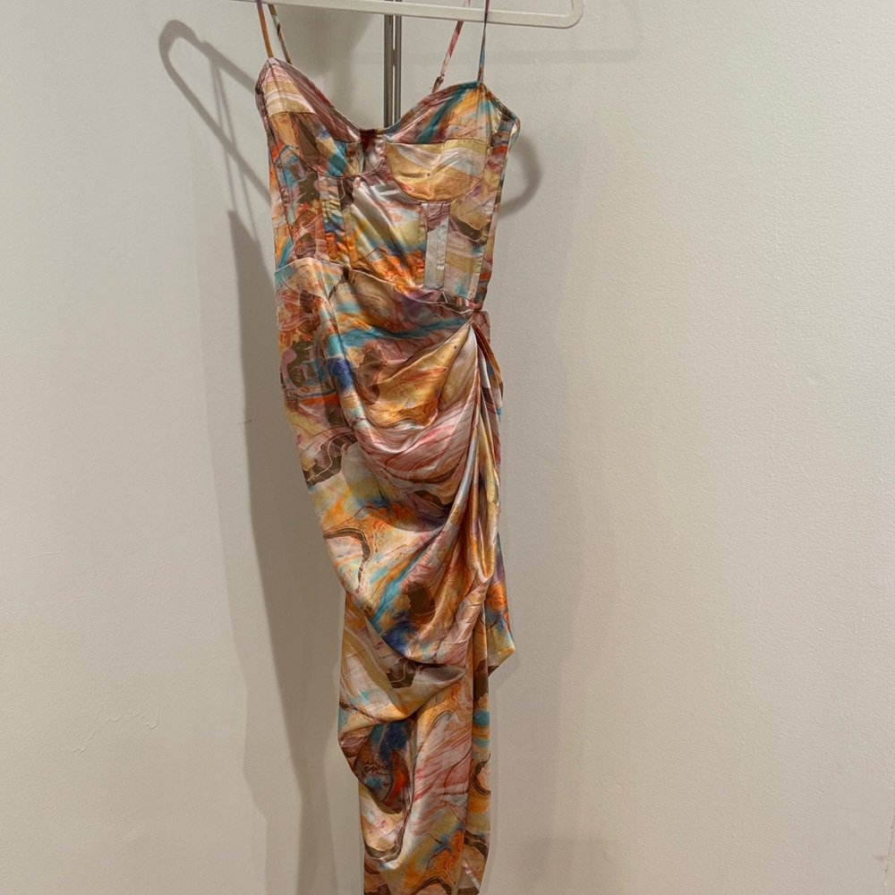 Multicolor Abstract Print Women's Dress